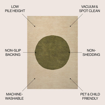 Cirkel Minimalist Geometric Dot Machine-washable Area Rug